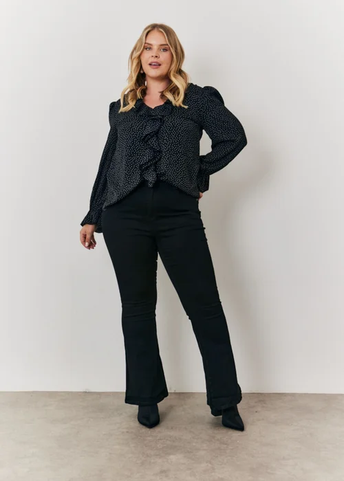 In The Style Black Kick Flare Jeans - Size 8 Image 5