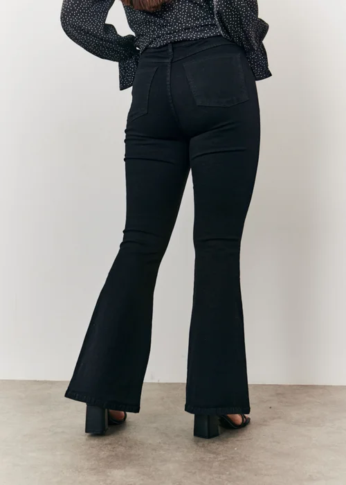 In The Style Black Kick Flare Jeans - Size 8 Image 4
