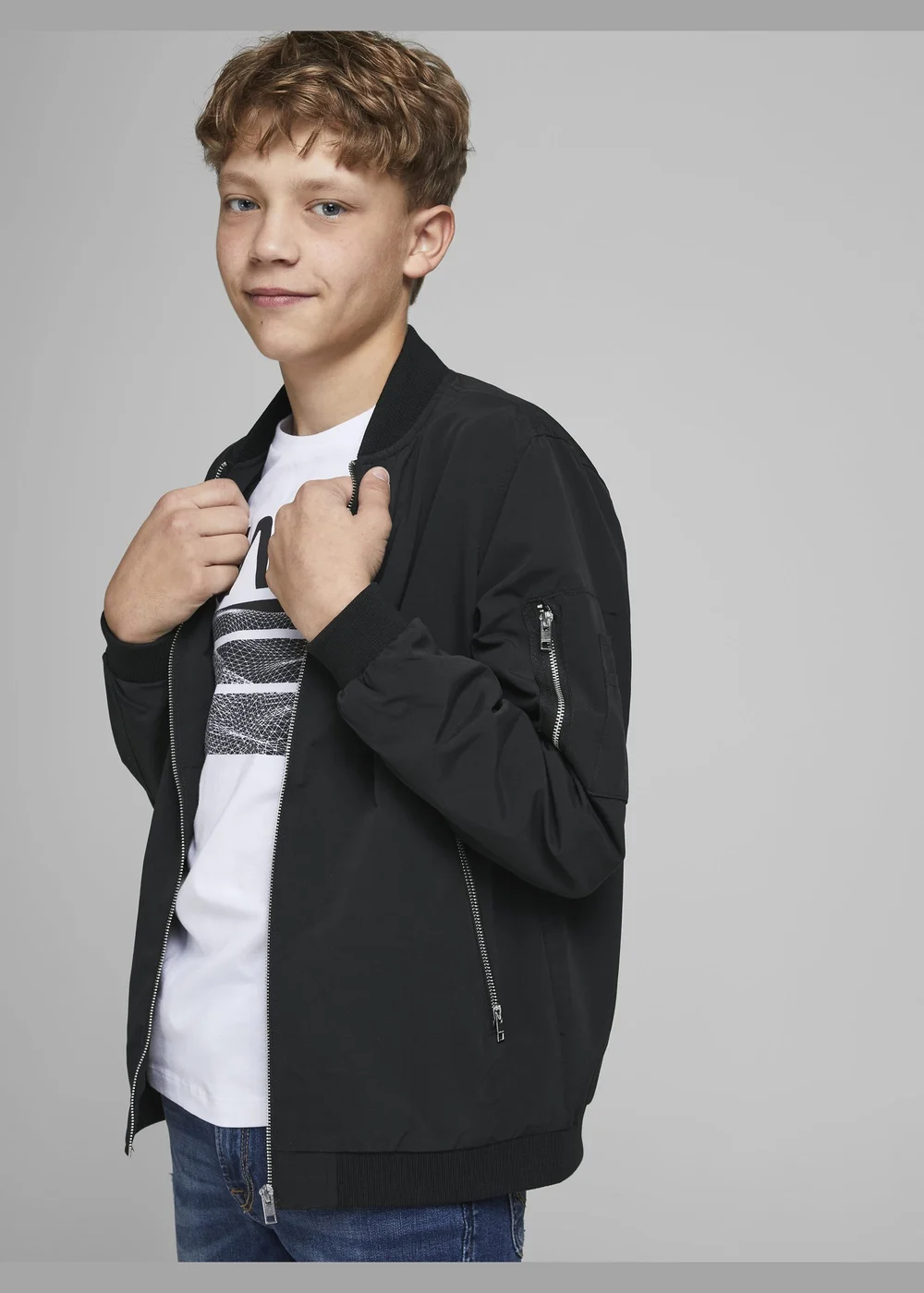 Jack & Jones Kids Black Rush Bomber Jacket (8-16yrs) - 8 Yrs Image 3
