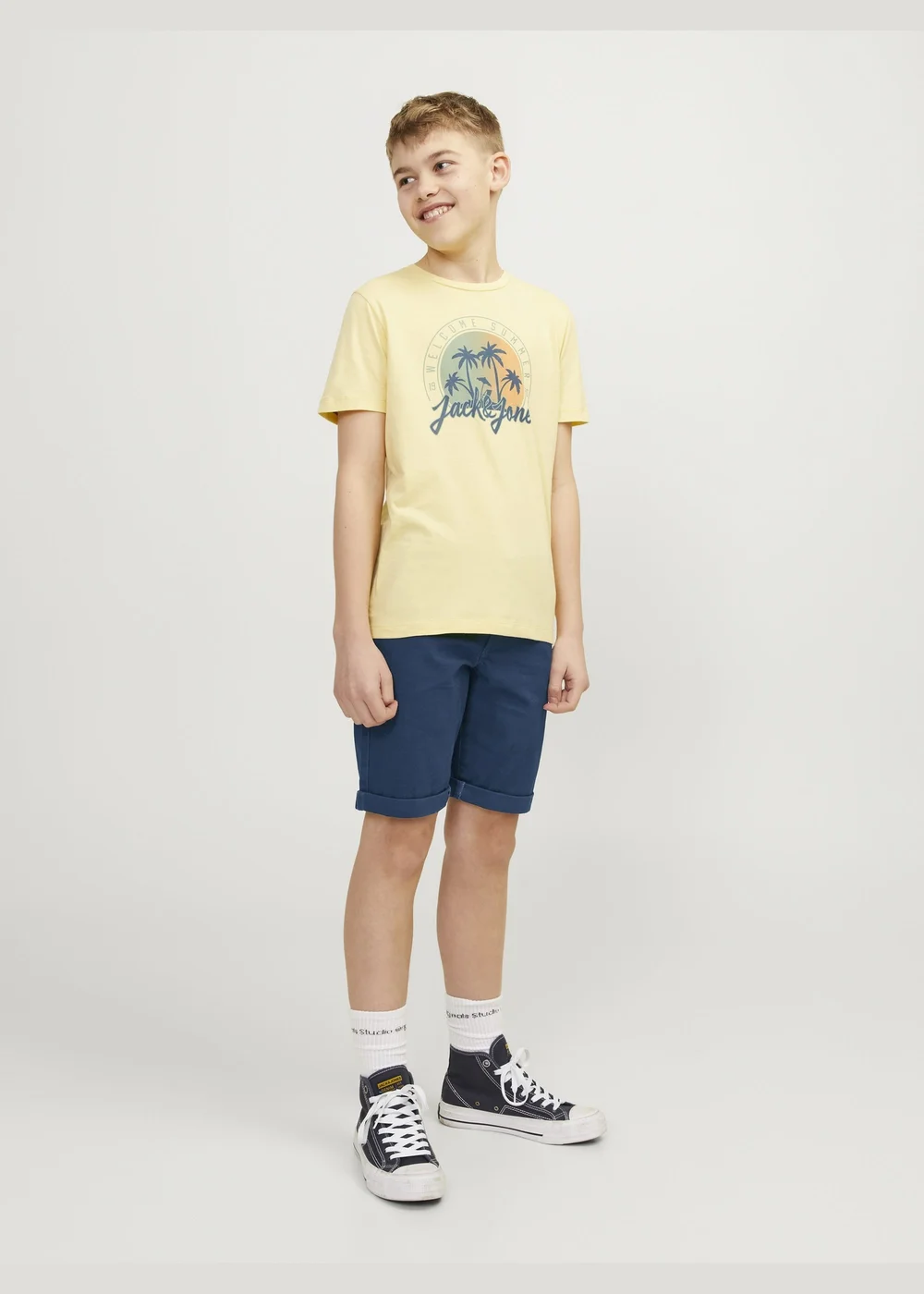 Jack & Jones Navy Chino Shorts (8-16yrs) - Age 12 Years Image 1