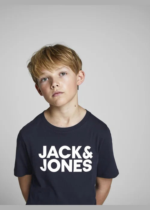 Jack & Jones Kids Navy Logo T-Shirt (8-16yrs) - 8 Yrs Image 4