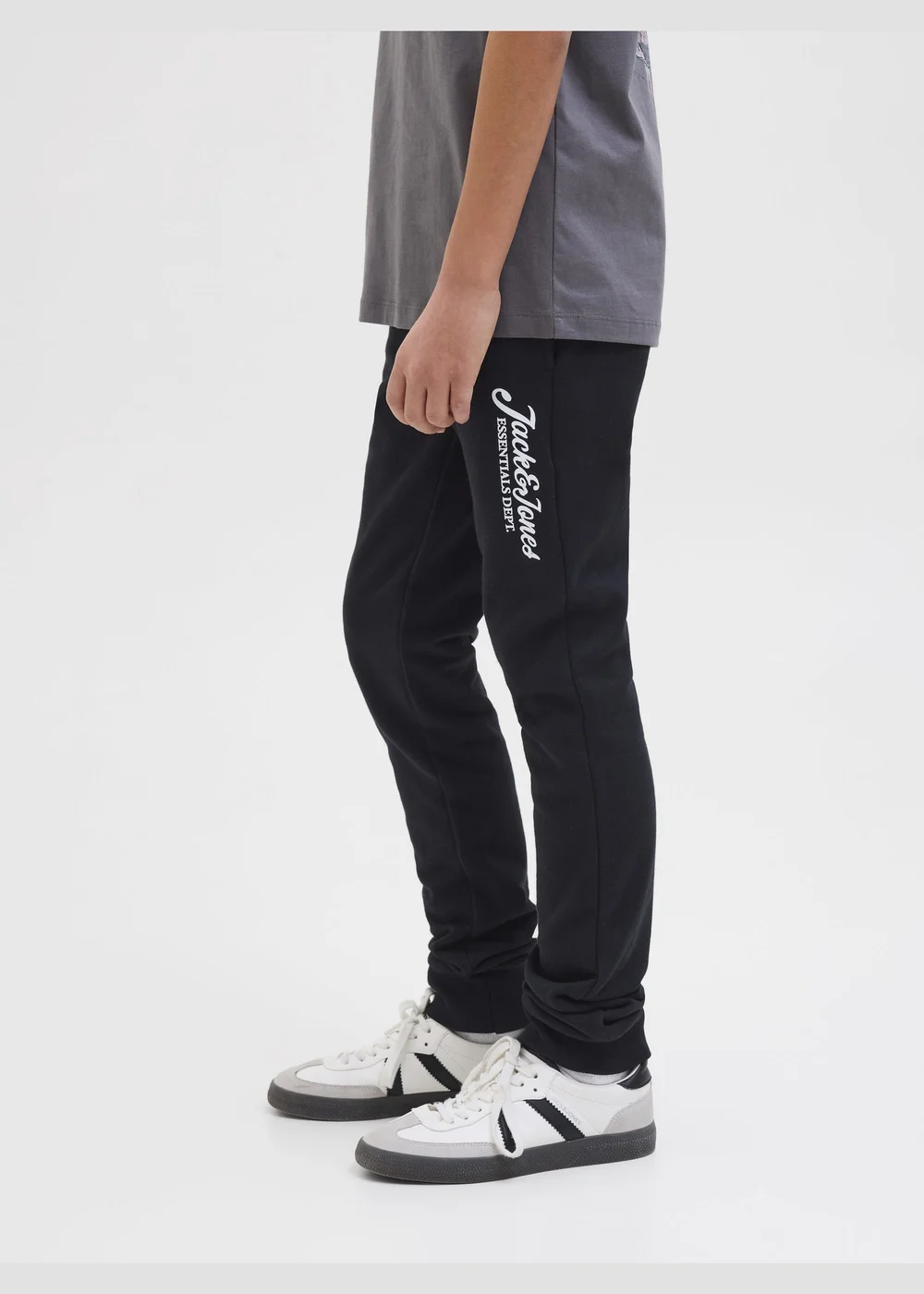 Jack & Jones Black Slogan Jogging Bottoms (8-16yrs) - 8 Yrs Image 1