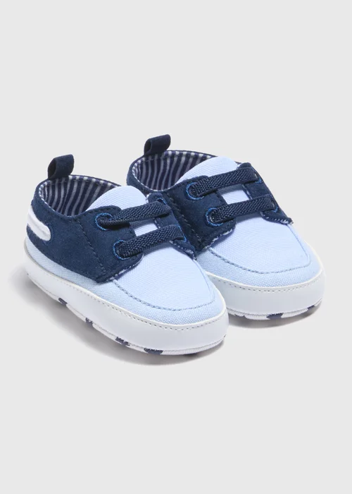 Baby Blue Boat Shoes (Newborn-18mths) - Age 0 - 3 Months Image 1