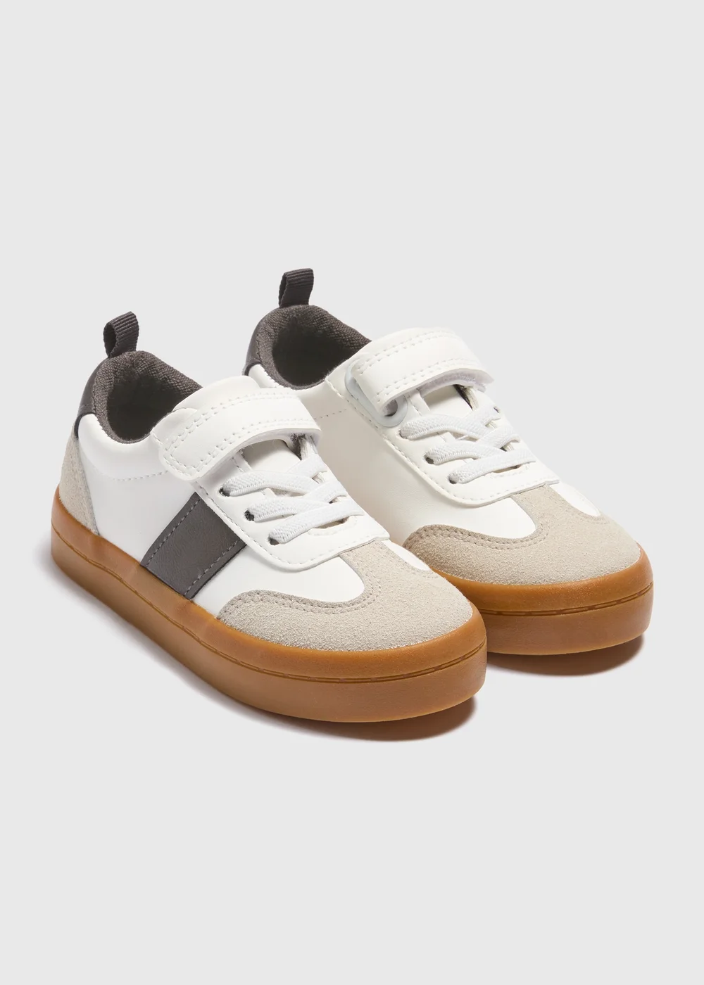 Boys White Panel Trainers (Younger 4-12) - Size 4 Infants Image 1