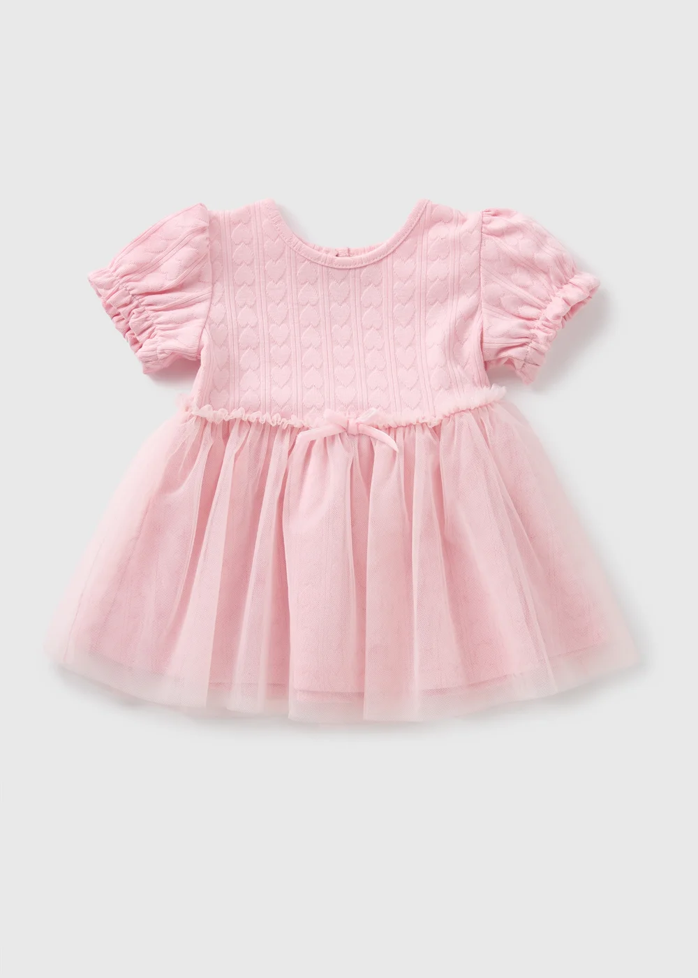 Baby Pink Heart Mesh Dress (Newborn-23mths) - 0-3 months Image 1