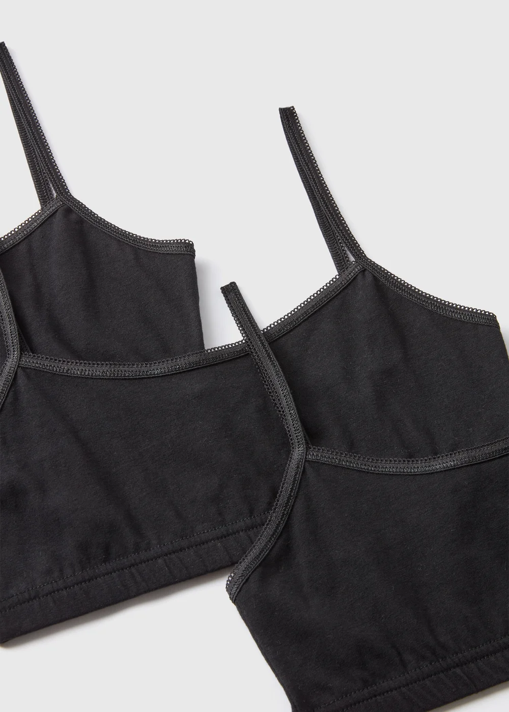 5 Pack Girls Black Core Crop Tops (Younger 6-Older 12yrs) - 6-7 Yrs Image 2