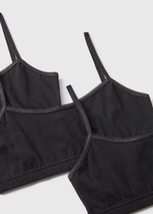 5 Pack Girls Black Core Crop Tops (Younger 6-Older 12yrs) - 6-7 Yrs Image 2