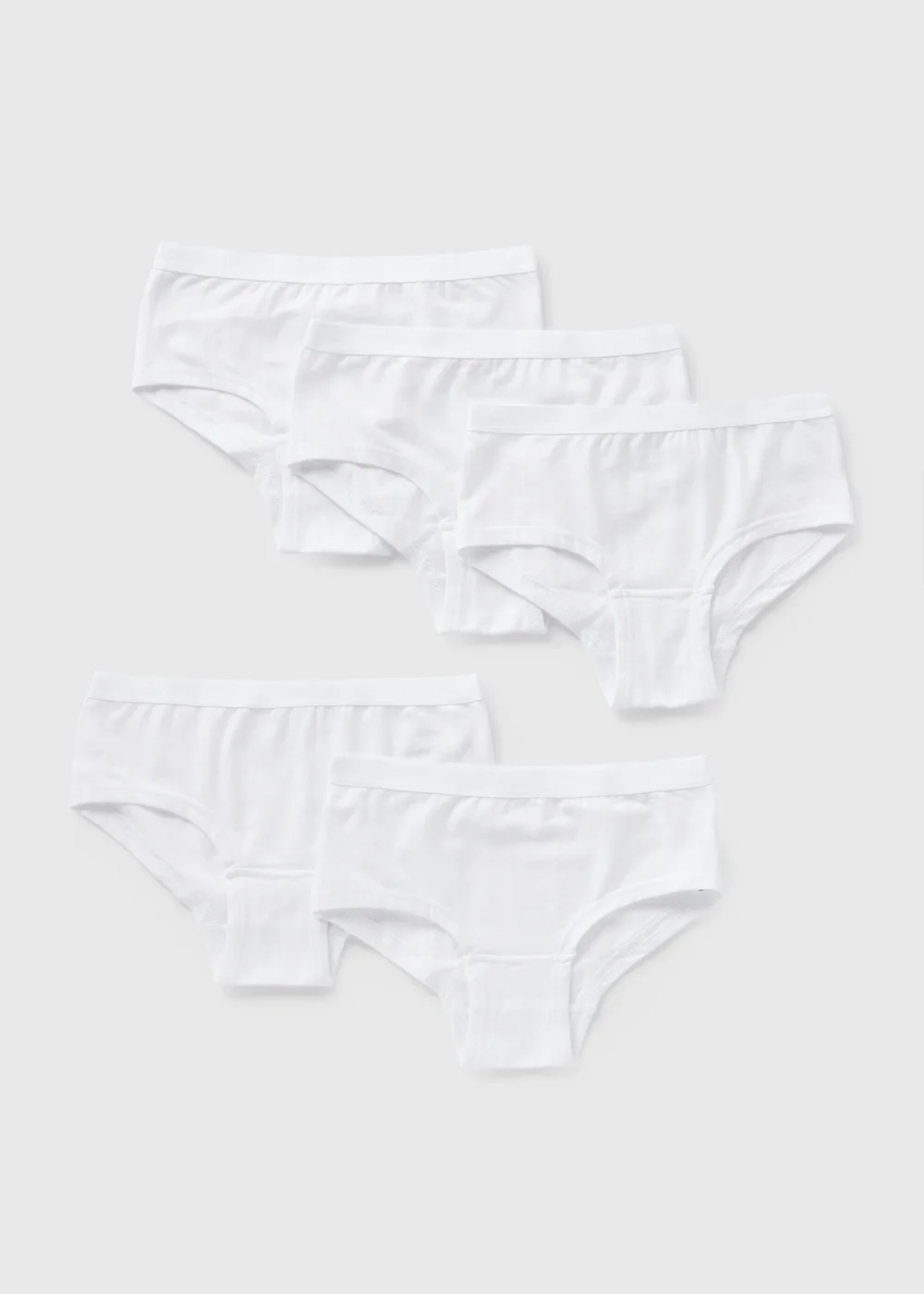 Girls 5 Pack White Shorts (6-13yrs) - 6-7 Yrs Image 1