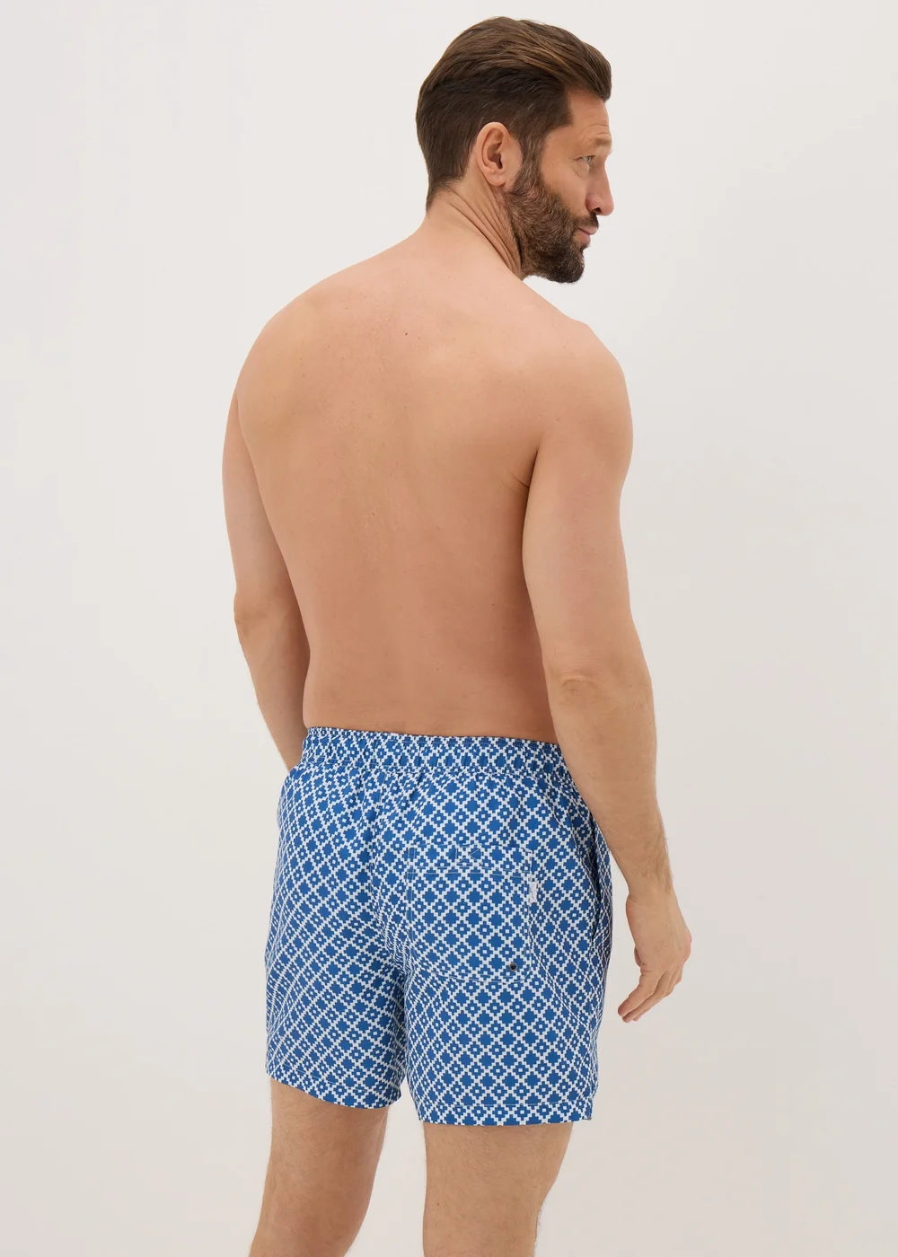 Navy Geometric Swim Shorts - S Image 2