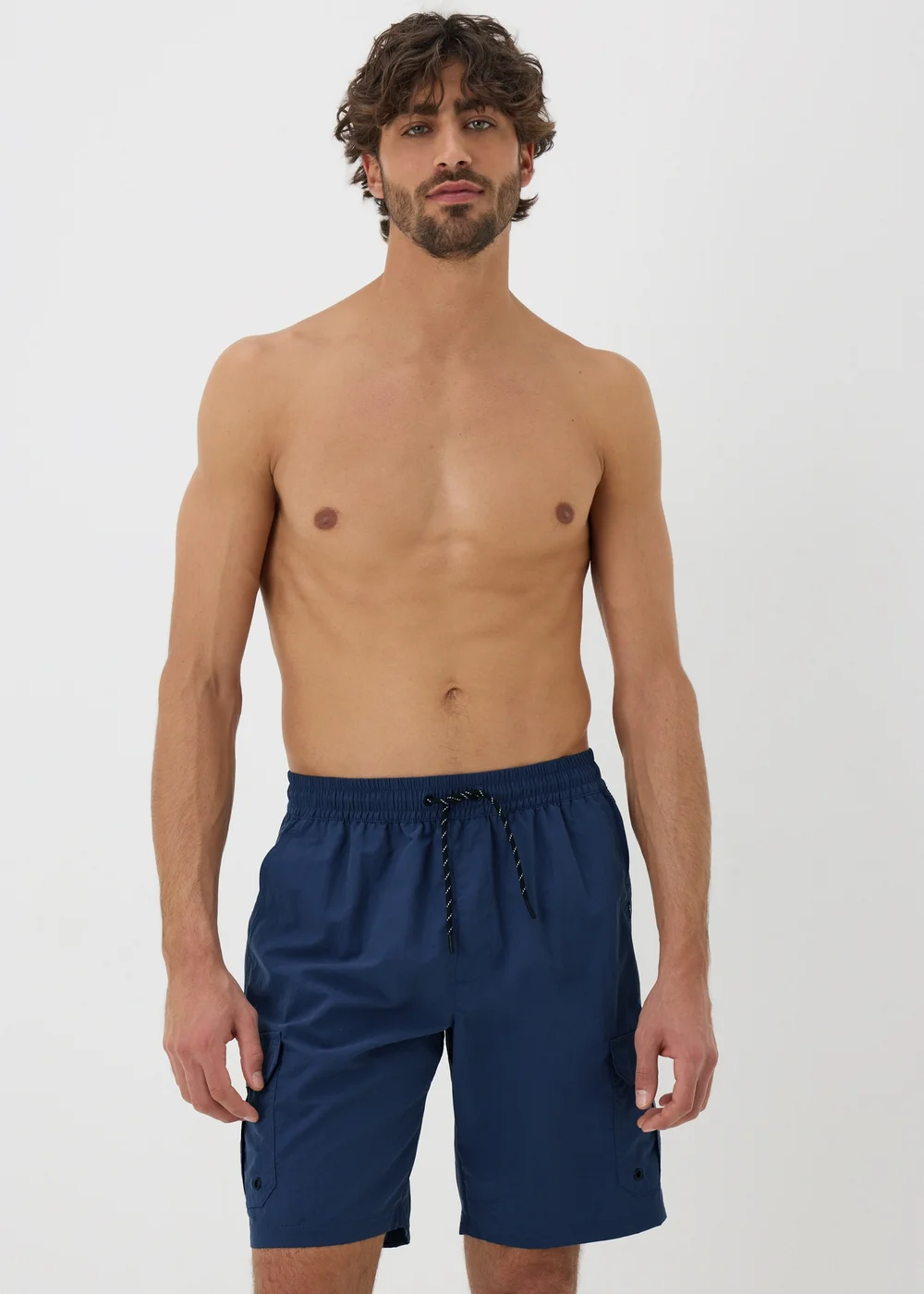Navy Cargo Swim Shorts - S Image 1