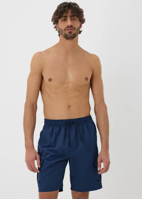 Navy Cargo Swim Shorts - S Image 1
