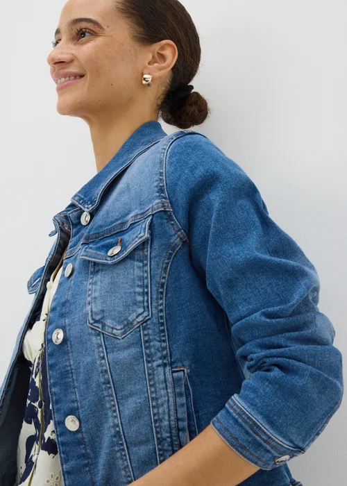 Blue Mid Wash Stretch Denim Jacket - 8 Image 3