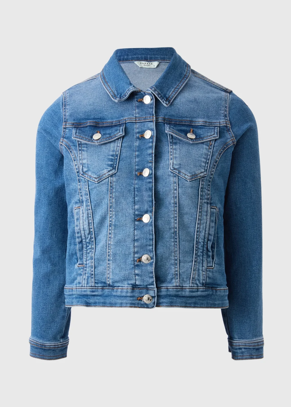 Blue Mid Wash Stretch Denim Jacket - 8 Image 4