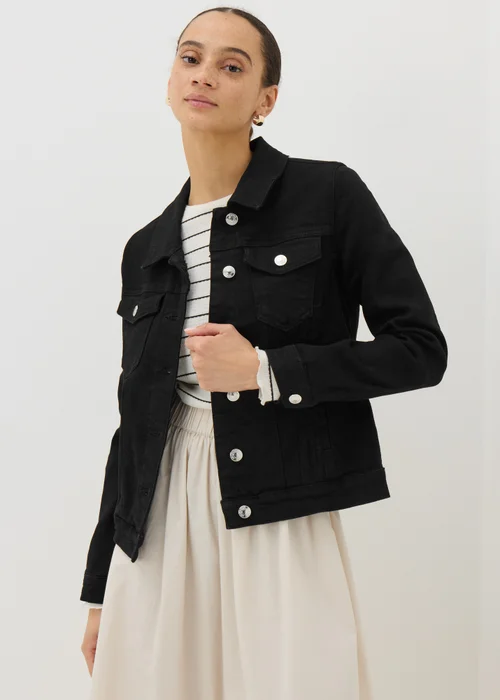 Black Stretch Denim Jacket - 8 Image 1