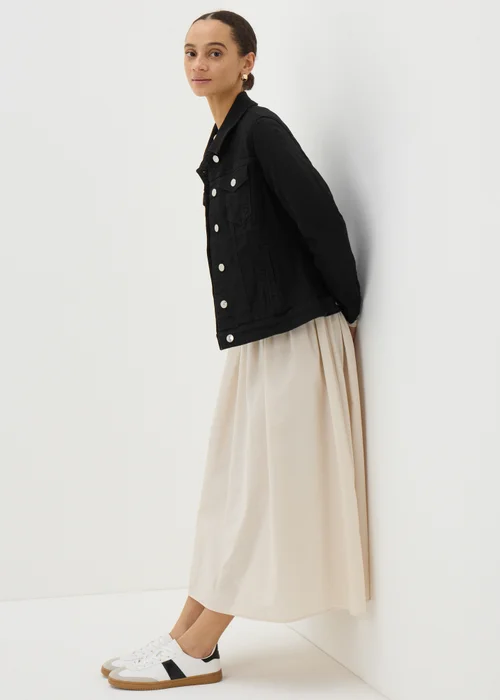 Black Stretch Denim Jacket - 8 Image 2