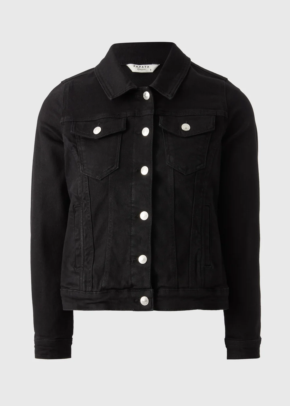 Black Stretch Denim Jacket - 8 Image 4