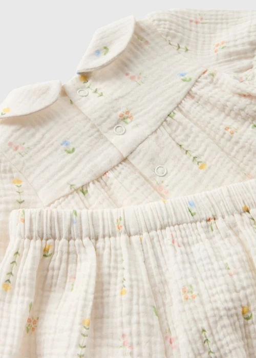Baby Cream Floral Top & Shorts Set (Newborn-23mths) - 0-3 months Image 2