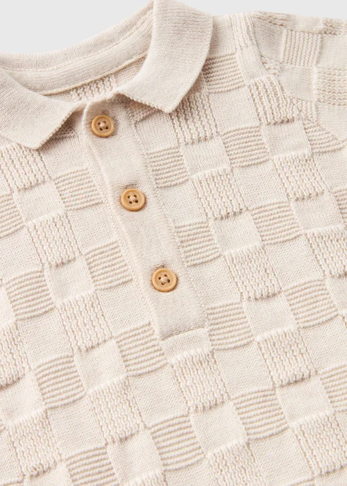 Baby Beige Knitted Romper (Newborn-23mths) - 0-3 months Image 2
