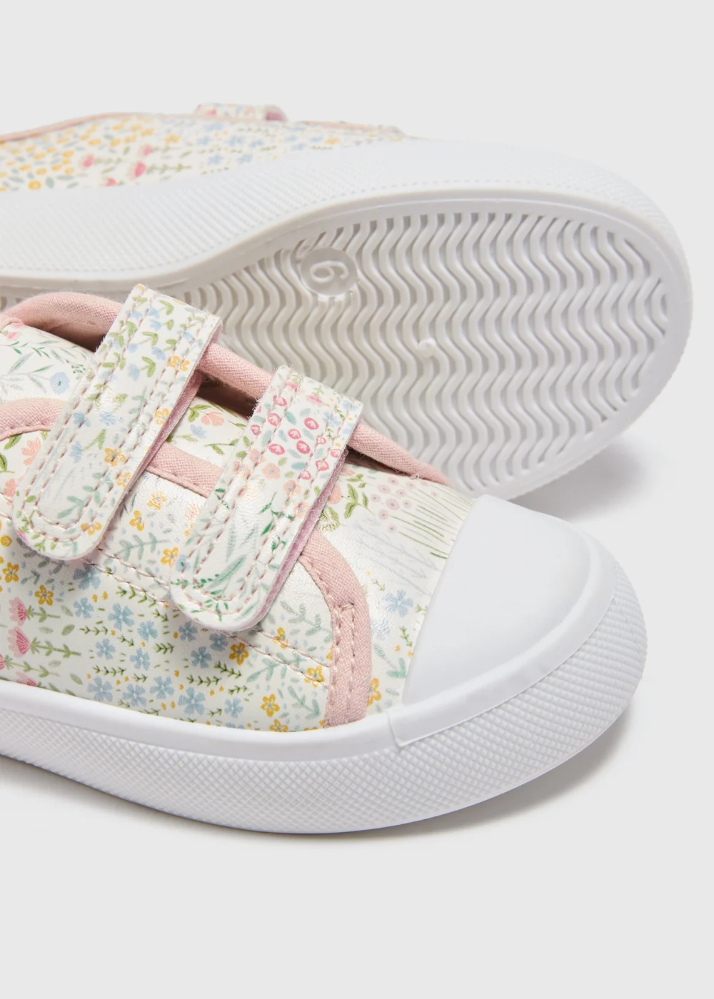 Girls Multicolour Floral Double Strap Trainers (Younger 4-12) - Size 4 Infants Image 2