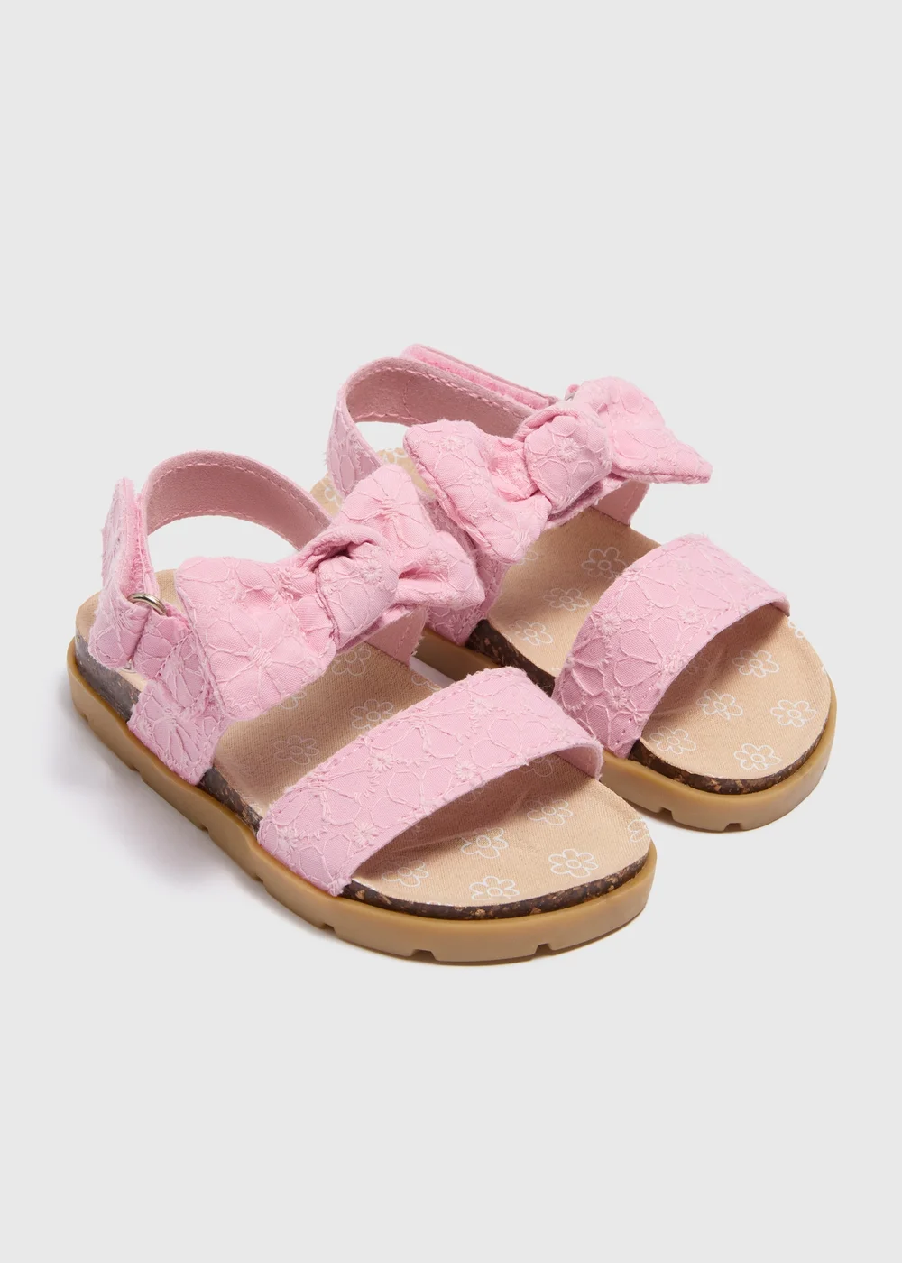 Girls Pink Bow Sandals (Younger 4-12) - 6 Infant Image 1