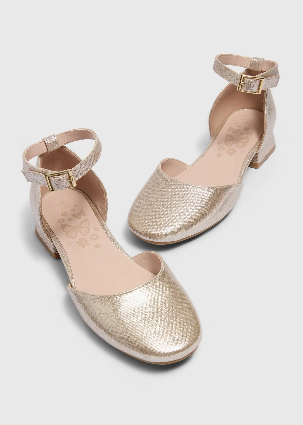 Girls Gold Block Heels (Younger 10-Older 2) - Size 1 Image 2