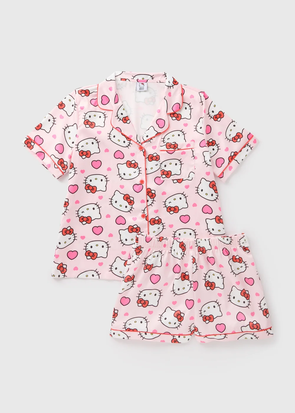 Hello Kitty Pink Shorts Pyjama Set - Size 8 Image 1