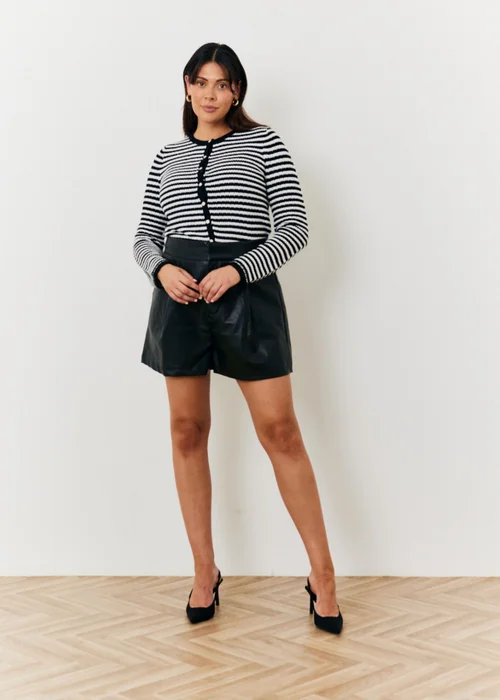 In The Style Monochrome Stripe Knit Cardigan - 8 Image 1