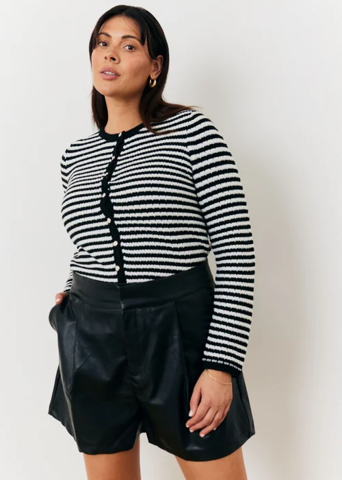 In The Style Monochrome Stripe Knit Cardigan - 8 Image 2