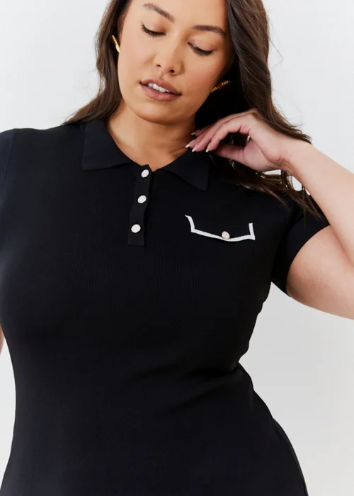 In The Style Black Knitted Dress - 8 Image 4