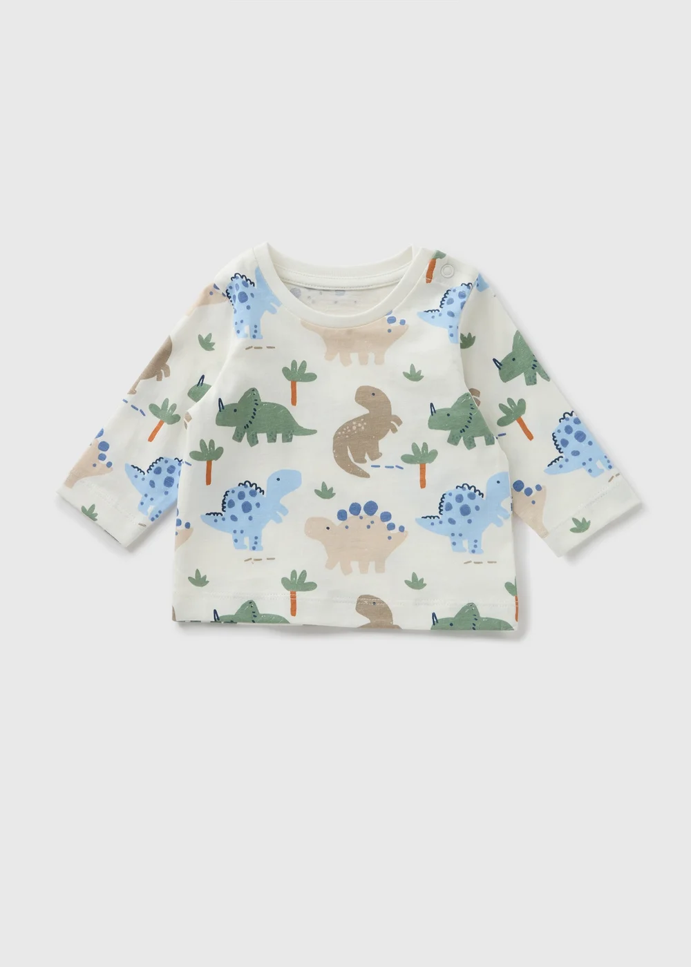 Baby Multicolour Dino Long Sleeve Top (Newborn-23mths) - 0-3 months Image 1