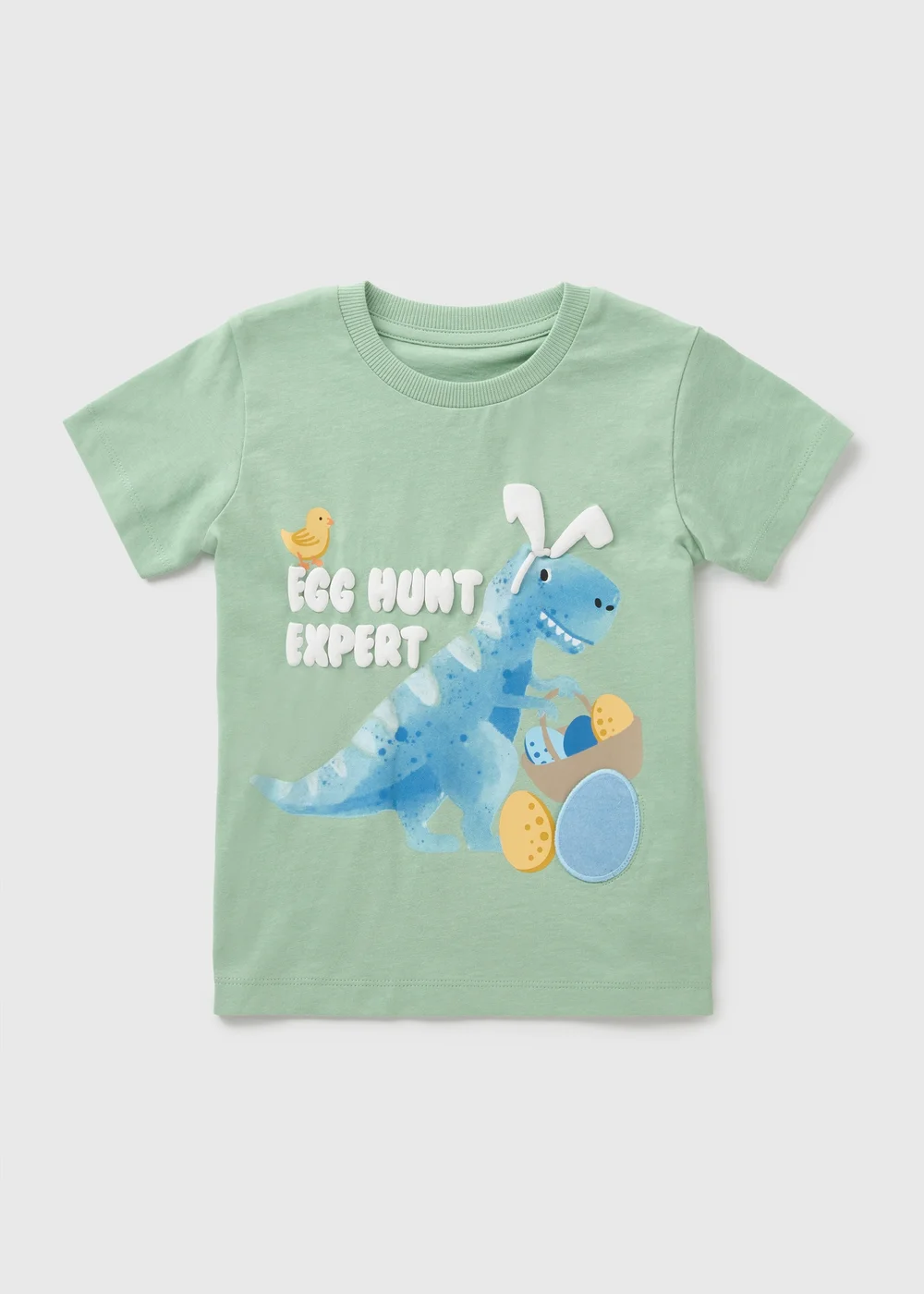 Boys Green Easter Dino T-Shirt (1-7yrs) - 1-1.5 Yrs Image 1