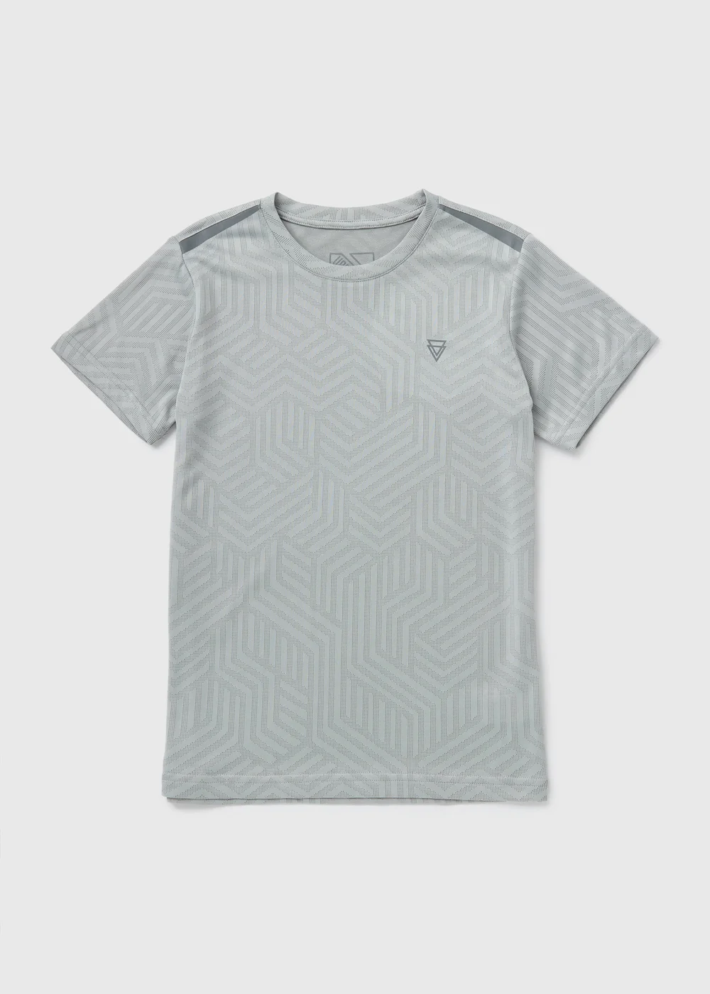 Boys Grey Jacquard Sports T-Shirt (7-15yrs) - 7 Yrs Image 1