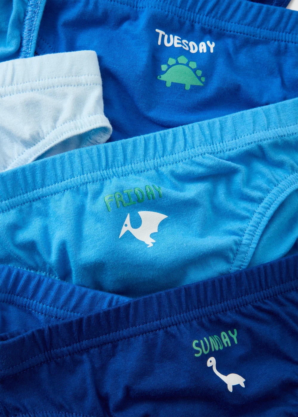 7 Pack Boys Blue Dino Briefs (1-11yrs) - 1.5-2 Yrs Image 2