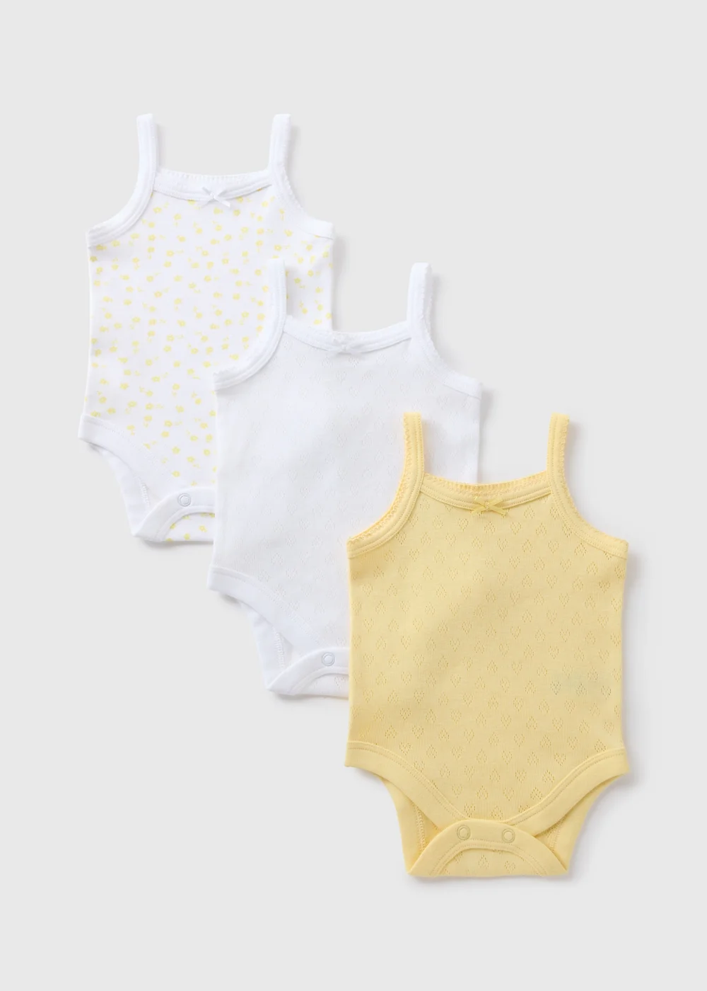 Baby 3 Pack Yellow Bodysuit (Newborn-24mths) - 0-3 months Image 1