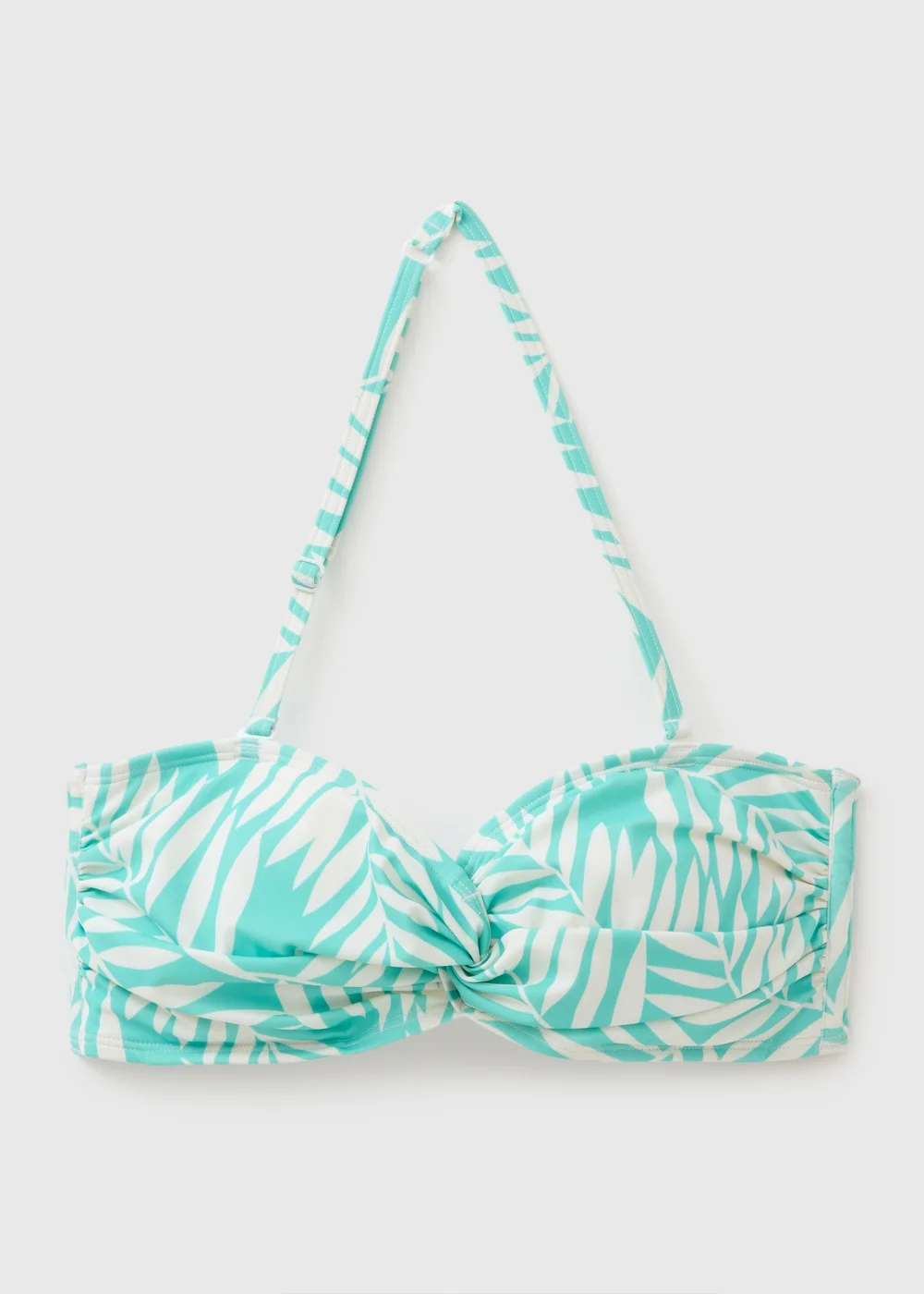 Blue Leaf Twist Print Bikini Top - 6 Image 3