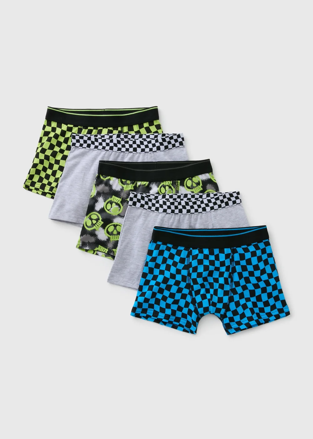 5 Pack Boys Black Graffiti Trunks - 6-7 Yrs Image 1