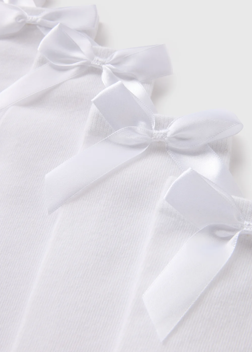 5 Pack of White Bow Knee High Socks (Younger 6-Older 6.5) - 6-8.5 Image 2