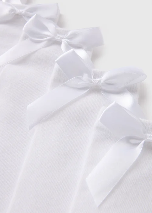 5 Pack of White Bow Knee High Socks (Younger 6-Older 6.5) - 6-8.5 Image 2
