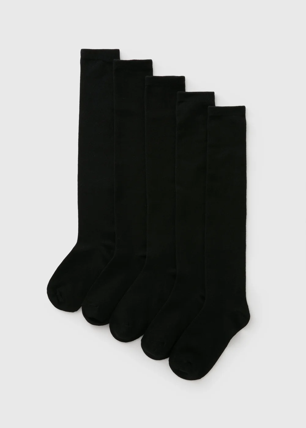 5 Pack Girls Black Over The Knee Socks (Younger 6-Older 6.5) - 6 - 8.5 Image 1