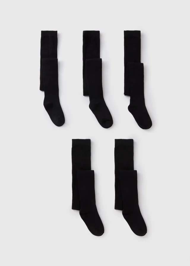 5 Pack Girls Black Soft Tights (2-13yrs)