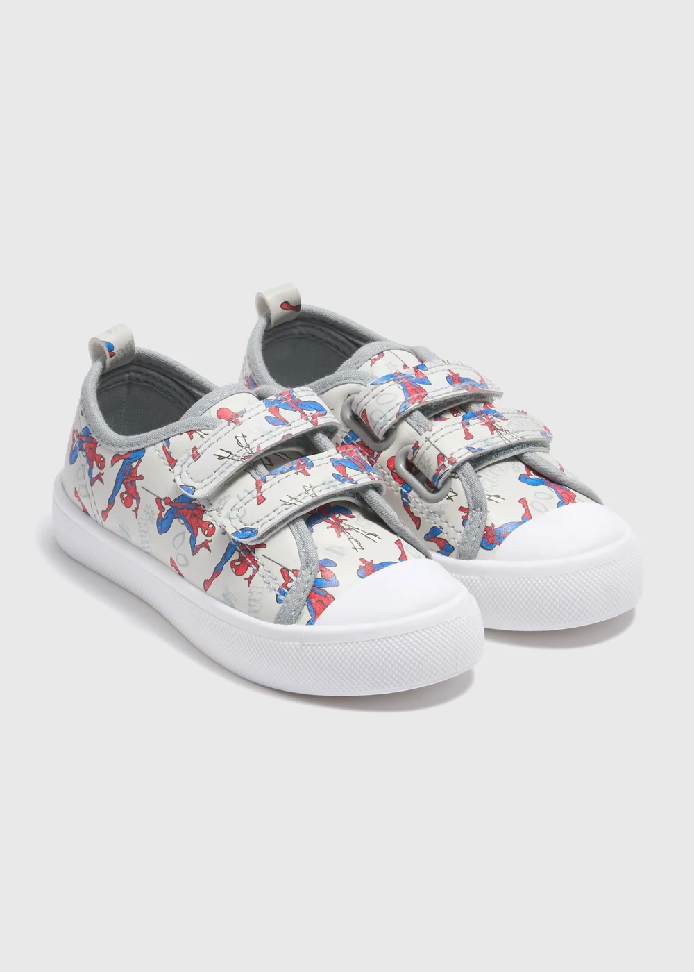 Spiderman Kids Grey Double Strap Trainers (Younger 4-12) - Size 4 Infants Image 1