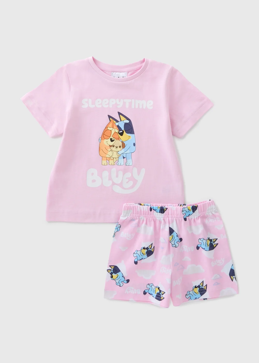 Bluey Kids Pink Sleepy Time Short Pyjama Set (1-7yrs) - 1 half year to 2 Image 1
