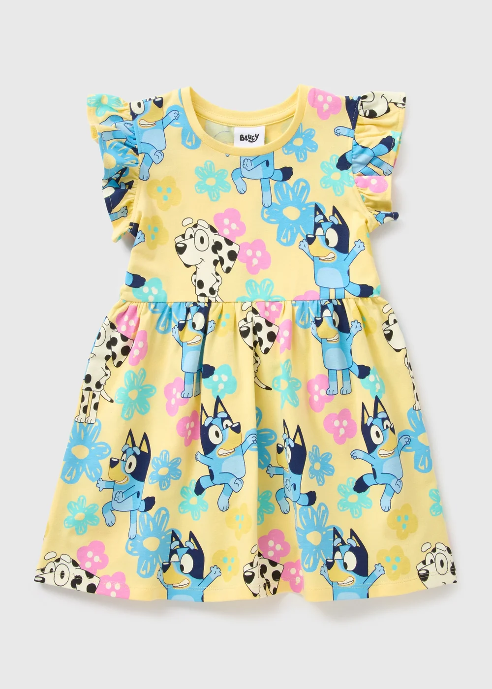 Bluey Kids Yellow Floral Dress (1-7yrs) - 1-1.5 Yrs Image 1