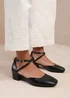 Where's That From Black Peru Low Ankle Strap Block Heels - Size 8 Image 1