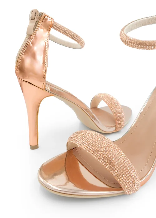 Where's That From Rose Gold Sabra Wide Fit High Heel Sandals - 3 Image 2