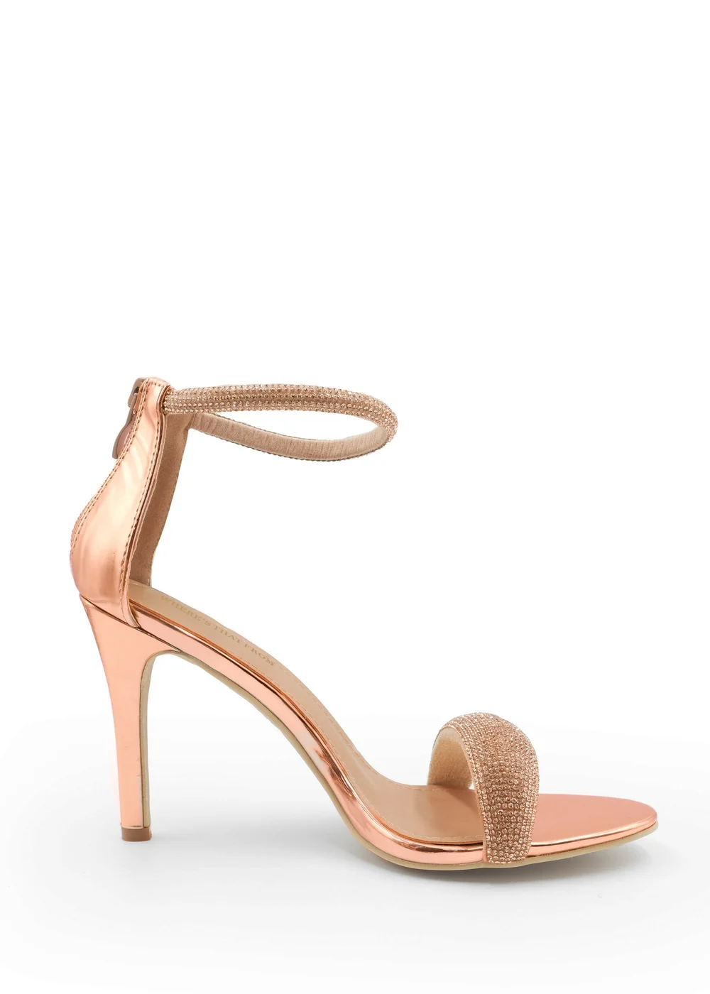 Where's That From Rose Gold Sabra Wide Fit High Heel Sandals - 3 Image 3