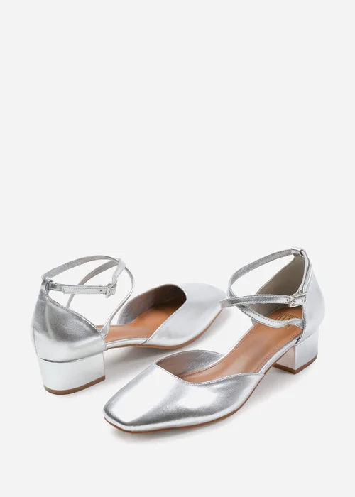 Where's That From Silver Peru Wide Fit Low Block Heels - 3 Image 2