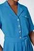 Roman Light Blue Textured Tie Waist Playsuit - Size 20 Image 4
