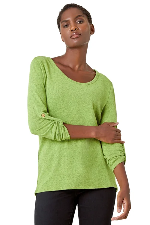 Roman Lime Bow Back Detail Stretch Top - Size 20 Image 1