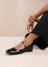 Where's That From Black Minsk Wide Fit Low Heels - Size 3 Image 1